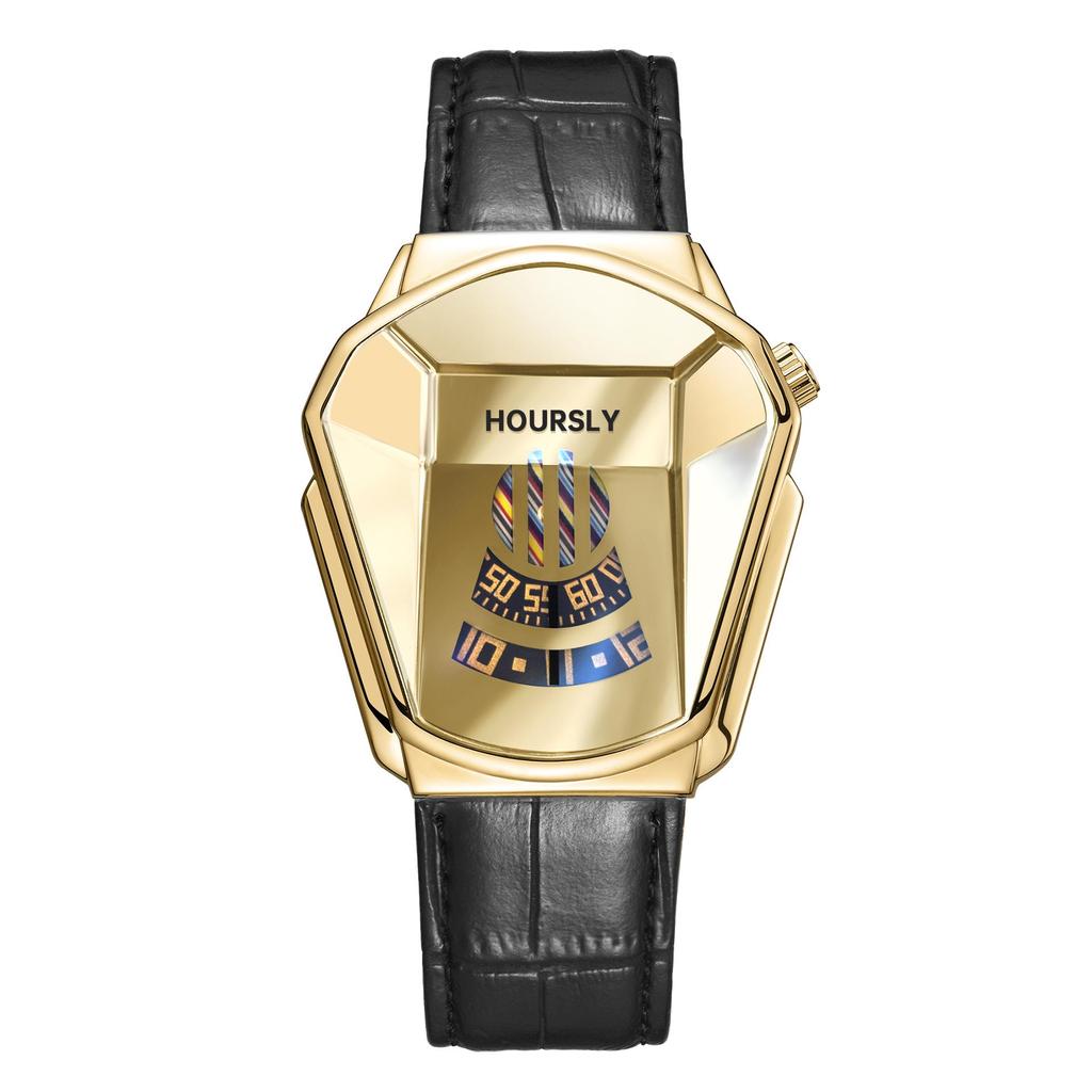 Men's TikTok HOURSLY Alloy Motorcycle Quartz Waterproof Wristwatch