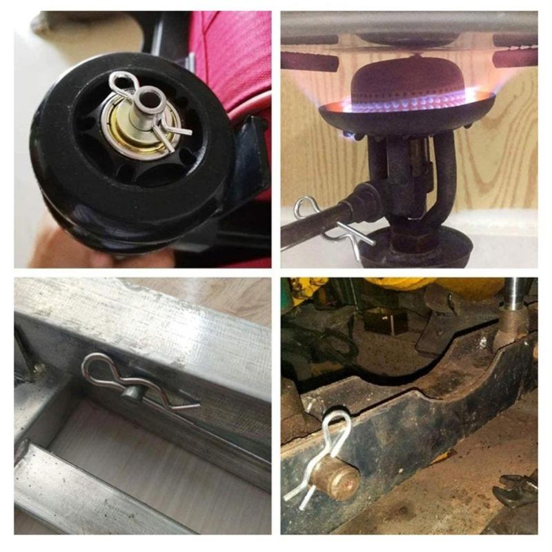 100Pcs Spring Fasteners Cotter Pins Hitch Pins Hair Pins Spring Clip Retainer Pins for Garage,Trucks, Engine Repair