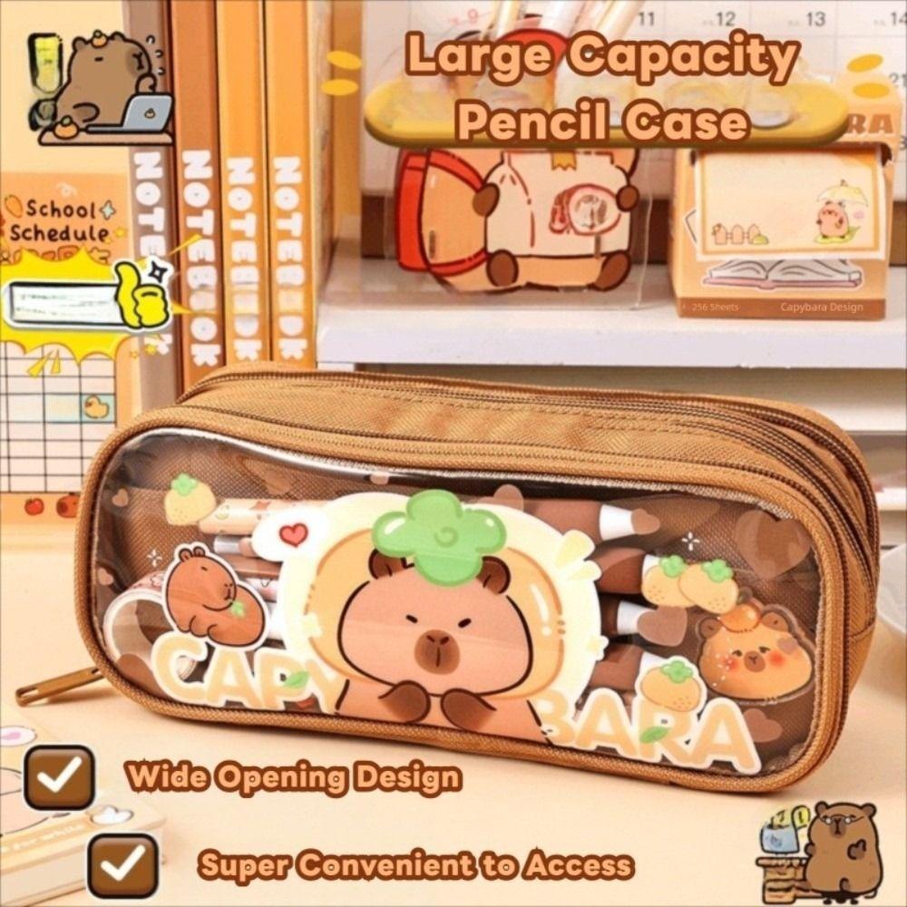 Cute Capybara Pencil Case Aesthetic Pen Pouch Durable Girls Stationery Pen Bag  Gifts