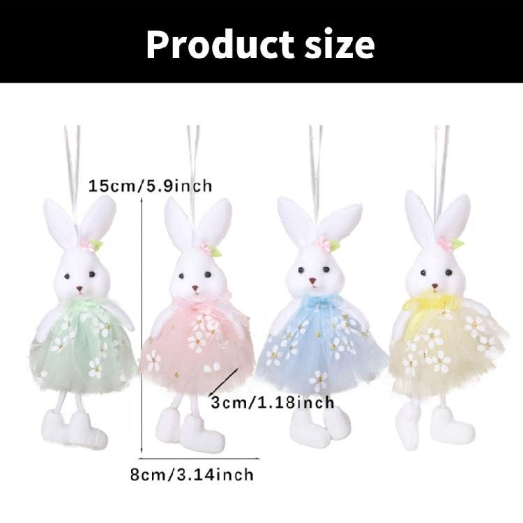 4Pcs Holiday Rabbit Ornaments with Dress Finish for Decorating Holiday Tables Garden and More