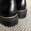 Joenshoe Human Stitch Side Zipper U-Tip Worker Boots Black