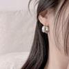 Women's Surgical Steel Bold Round Short Metal Earrings