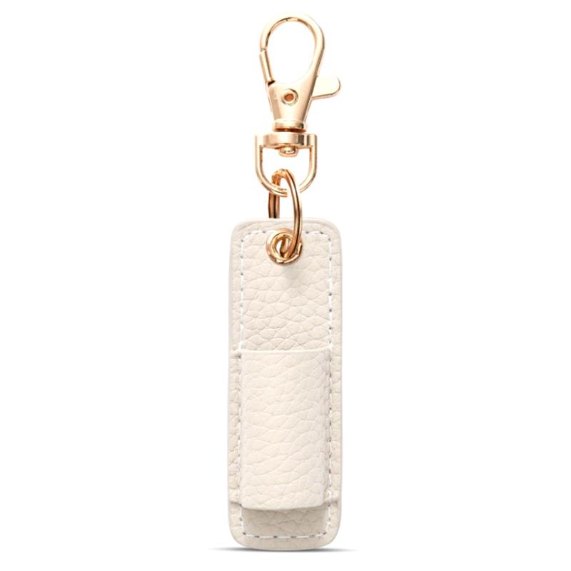 Creative Pen Holders Portable Pu Leather Pen Pouch With Keychain Pen Case Pocket Clip Home And Office Storage Supplies