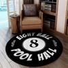 8-Bal Biljart Poolkamer Vintage stijl Biljart rond tapijt, Biljart Decoratie, Cadeau voor Hem, Biljartkamer