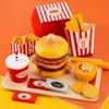 Kids' Wooden Pretend Play Hamburger and Fries Set - Toy Kitchen Food Gift