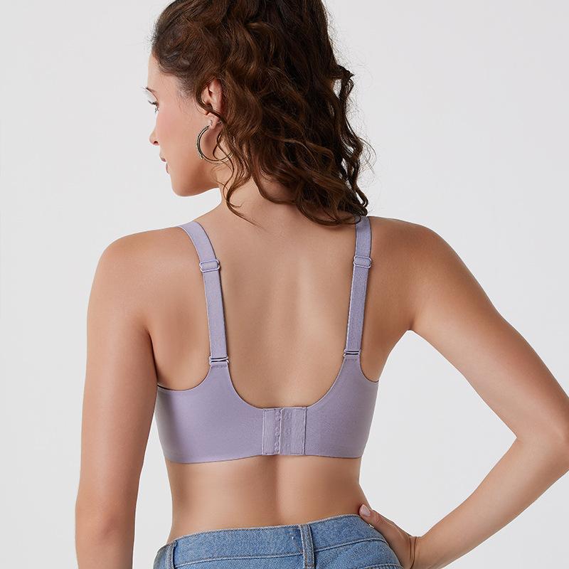 Traceless large-size bra, anti-sagging, sub-breasts, no steel ring, smooth back, gathered large cup underwear