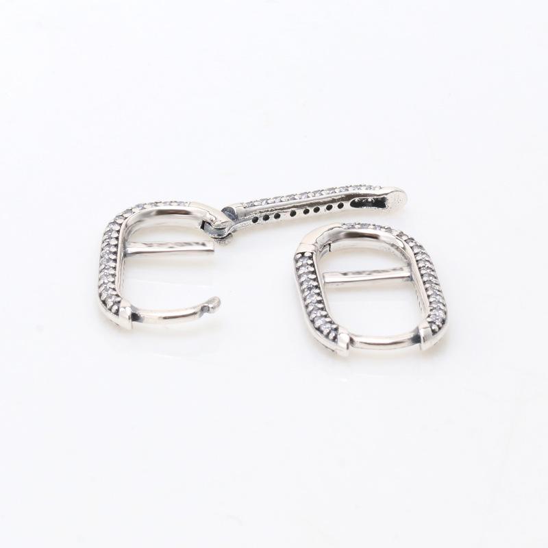 Gold-Plated Zircon Shining Link Stud Earrings - Light Luxury European & American Style, Perfect Birthday Gift for Girls
