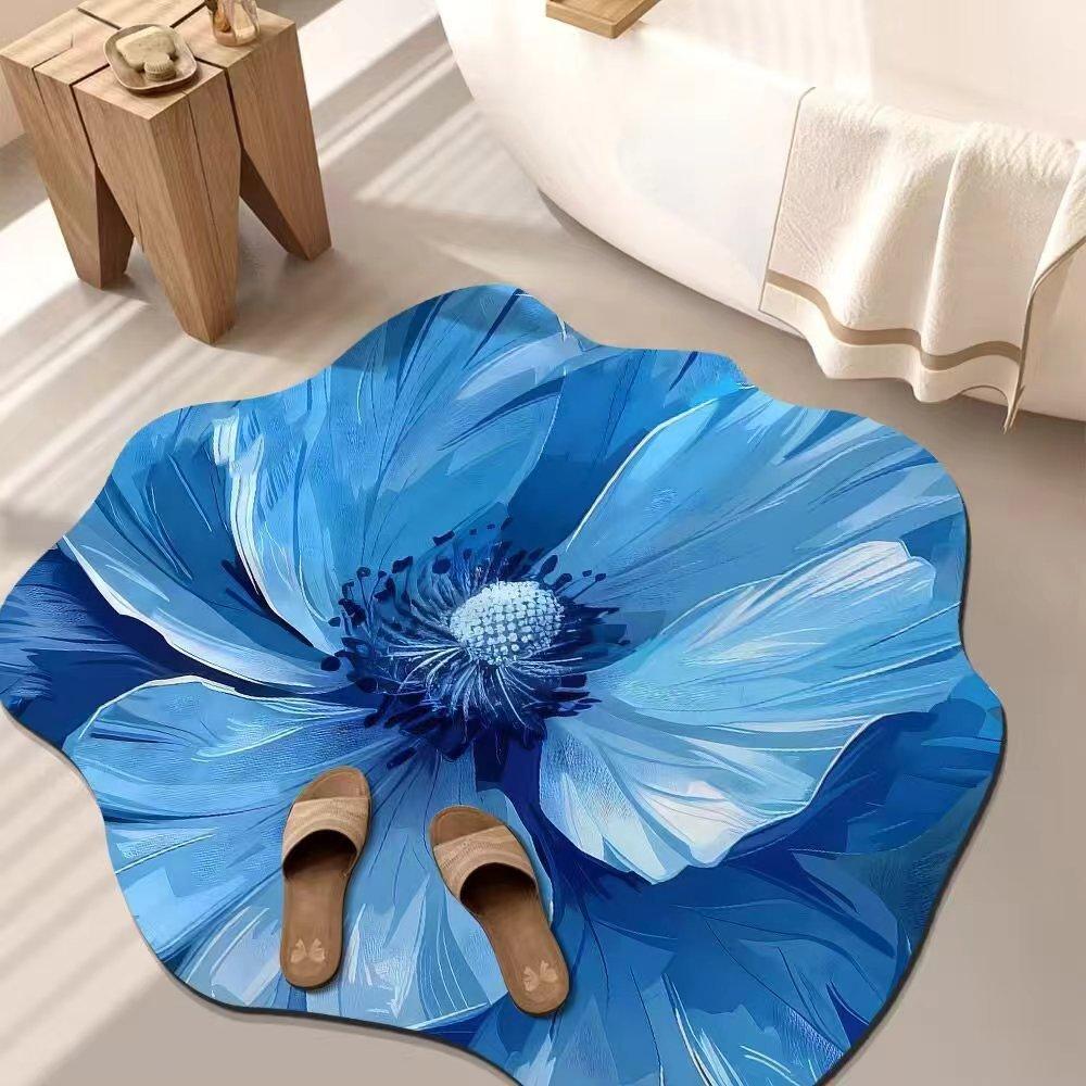 3D Flower Carpet Absorbent Floor Mat Living Room Dressing Room Non Slip Floor Mat Bedroom Bedside Carpet