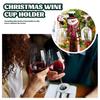 Festlig snögubbe vinflaskedekoration, metallställ för 1 flaska & 2 glas - Julfest & Hemmabarinredning