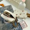 Cartoon Bear Star Moon Ladies Cosmetic Bag Cute Simple Women's Clutch Purse Handbags Fashion Solid Color Female Storage Bags