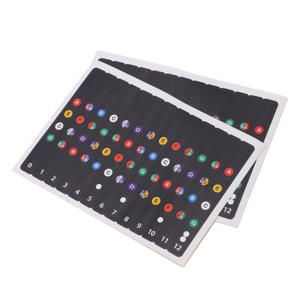 4PCS Multi-color Ukulele Fretboard Stickers PVC Material Ukulele Note Sticker For Beginner