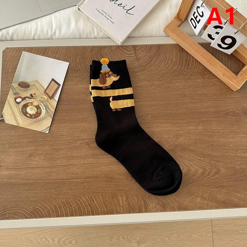 

Забавные хлопковые носки с изображением животного таксы, носки с мультяшным принтом собаки-сосиски, теплые носки для осени и зимы, милые парные носки one size