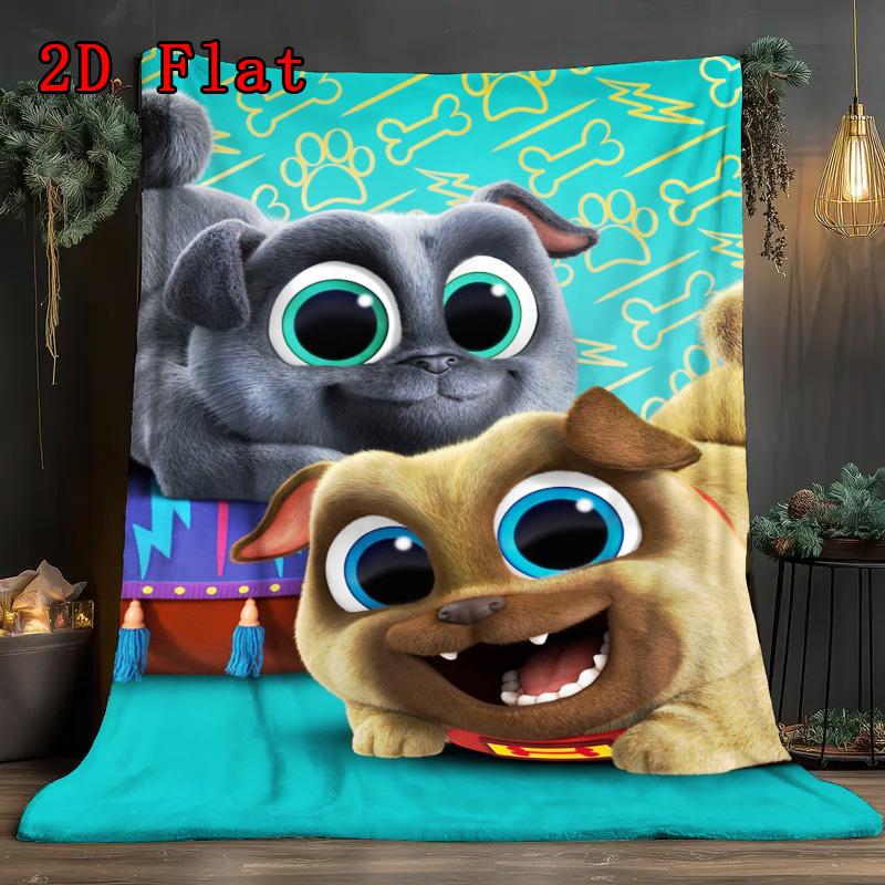 Puppy Pals Anime Cartoon 2D Flat Pattern Flannel Blanket High Quality All Seasons Warmth and Comfort Perfect for Christmas Gifts.P260914537