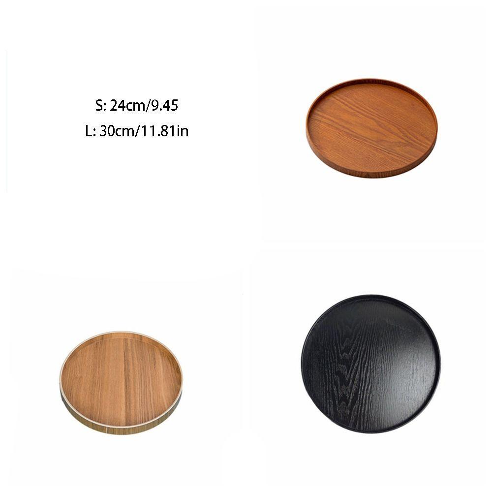 Round Wood Serving Tray Natural Candle Holder Tray Multifunctional Storage Tray Kitchen Counter