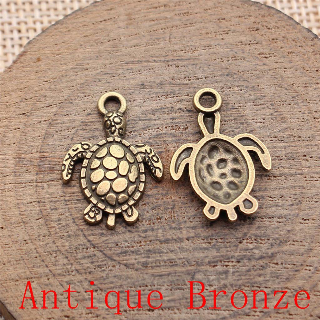 Turtle Shaped Charms Pendant For Bracelet Necklace Jewelry Making Craft Findings