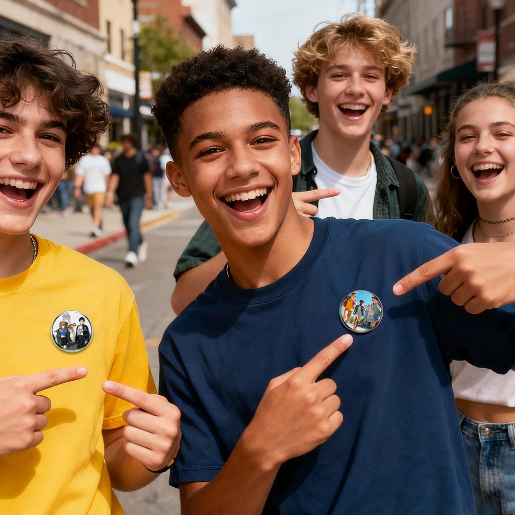 Digitální odznak s displejem, Magnetický odznak s obrazovkou, Roztomilý odznak, Anime hračka, Tlačítko odznaku s videi/fotografiemi zobrazovanými přes Bluetooth, Cosplay koncert