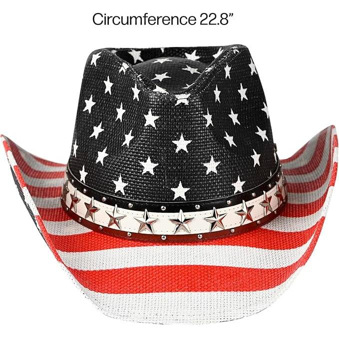 American Flag Western Cowboy Style Jazz Hat Retro Fashion Western Cowboy Hat Outdoor Travel Hat Casual