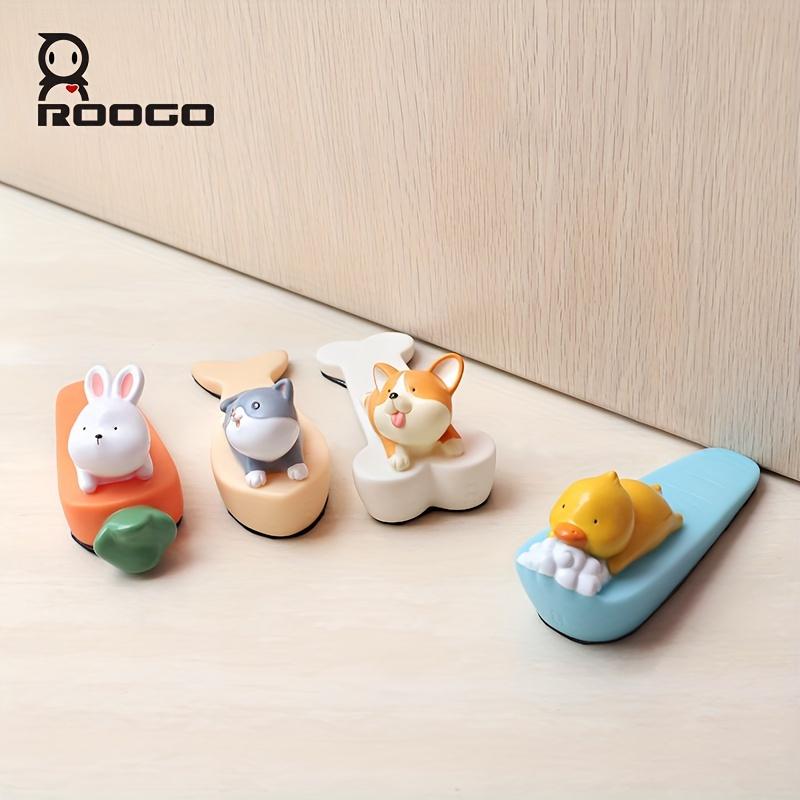 1pc Adorable Cartoon Animal Door Stopper Sturdy Vinyl Construction, Easy Floor Mount,Polished Metal Finish, Playful Door Decor Decorative Door Stopper