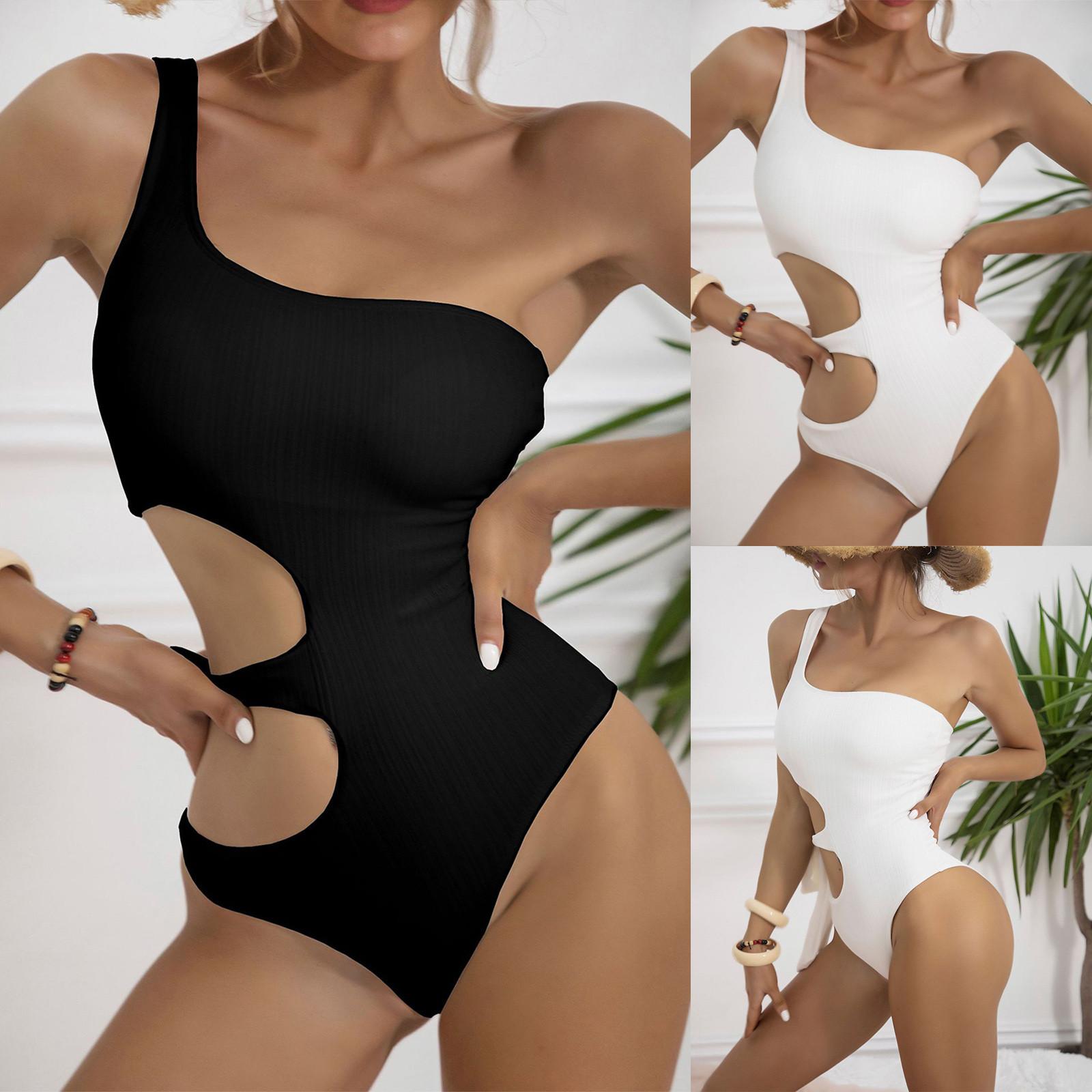 

Модный женский сплошной цветной купальник, сексуальный повседневный купальник L чёрный