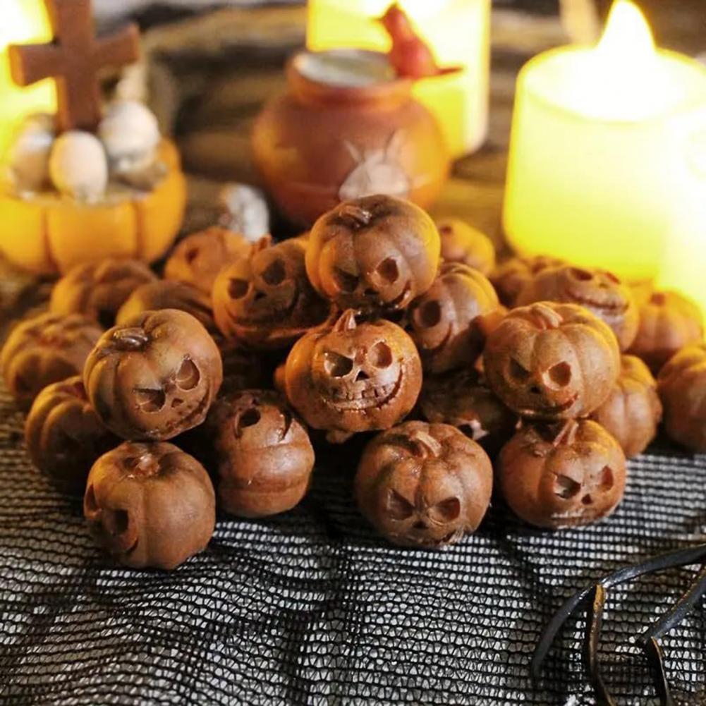 Ghostly Themed Party Supplies Halloween Mini Pumpkin Decorations Resin Figurines Ghost Themed Crafts for Halloween for Halloween