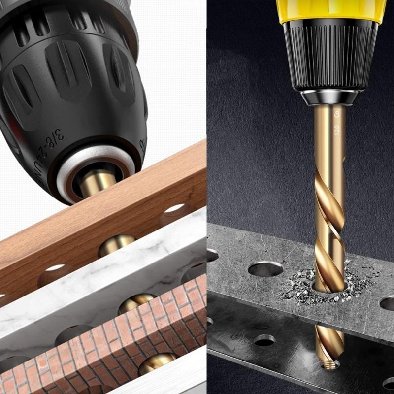 3-13mm M35 Cobalt Drill Bit Twist Jobber Length Drill Bit Round Shank for Hardened Metal Iron Plastic and Wood Metal