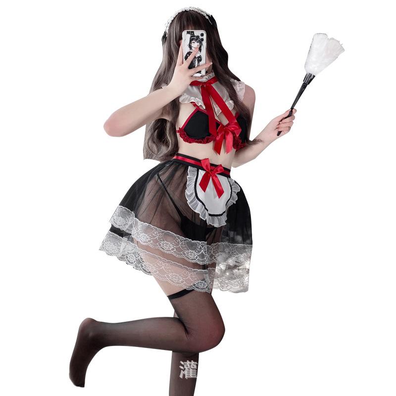 Sexy lingerie seduction pure lust maid outfit sexy free tease cute uniform passion bed suit female