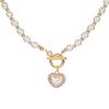 Collana Trendy con Ciondolo a Cuore per Donna - Catena Minimalista per la Clavicola con Chiusura OT per uno Stile alla Moda