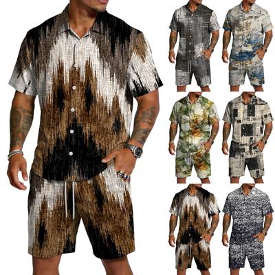 Men's Casual Lightweight Breathable Short-Sleeve Shirt And Shorts Set