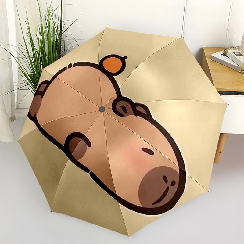 

Capybara Themed Travel Umbrella-8 Ribs Automatic Opening and Closing, Portable Folding Design, Compact and Stylish Umbrella Suitable for Out