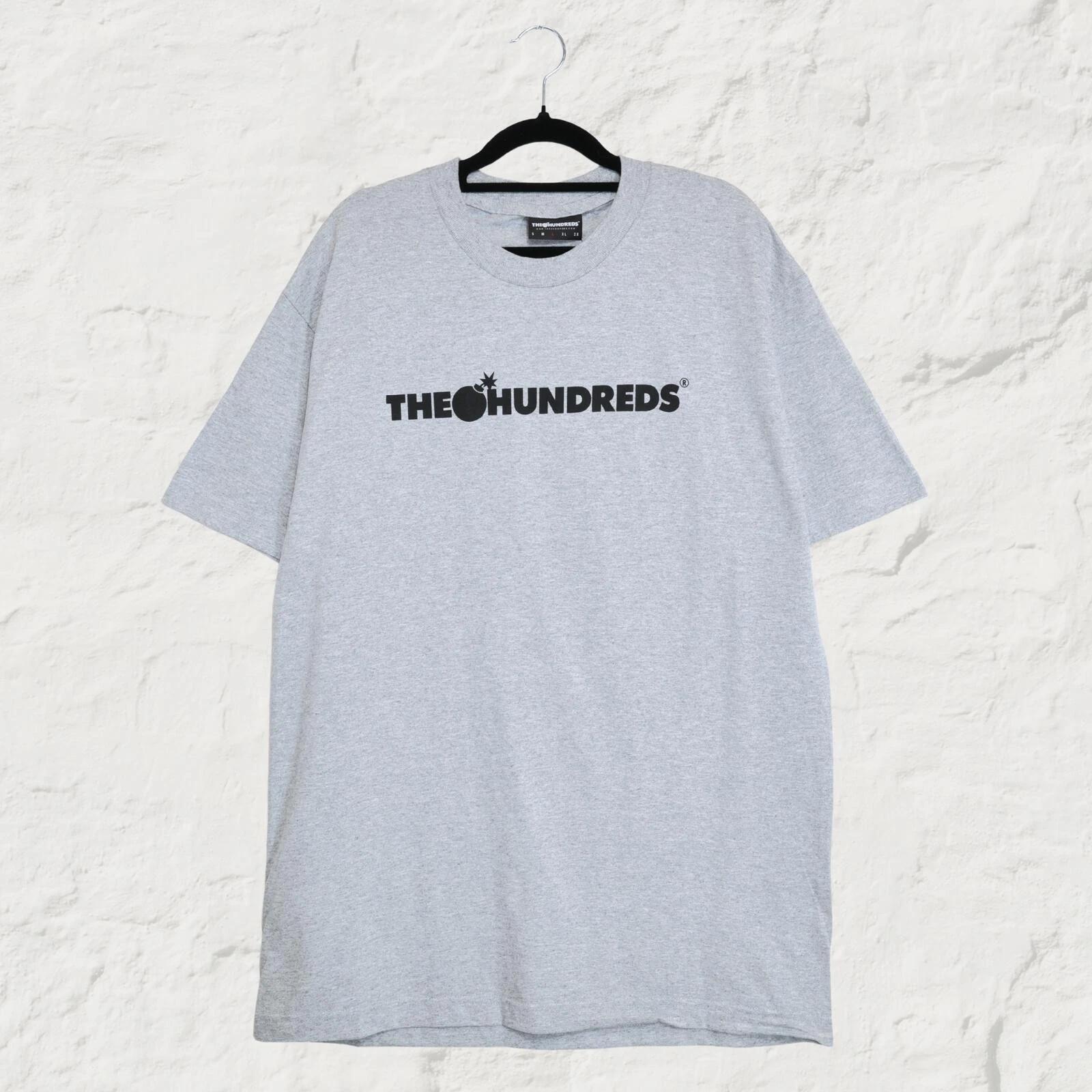 THE HUNDREDS Bar Logo Tee Heather Grey Skate Streetwear Tee L S