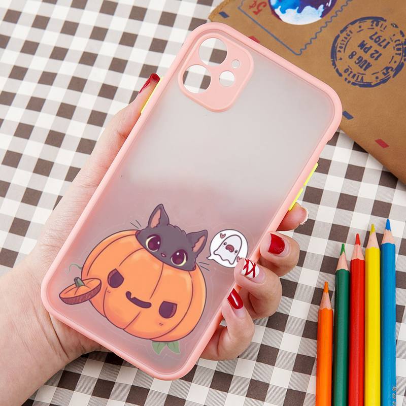 

Чехол для телефона с изображением мультяшного привидения на Хэллоуин, матовый прозрачный для iPhone 7, 8, 11, 12, 13, plus, mini, x, xs, xr, pro, max iphone 13 mini