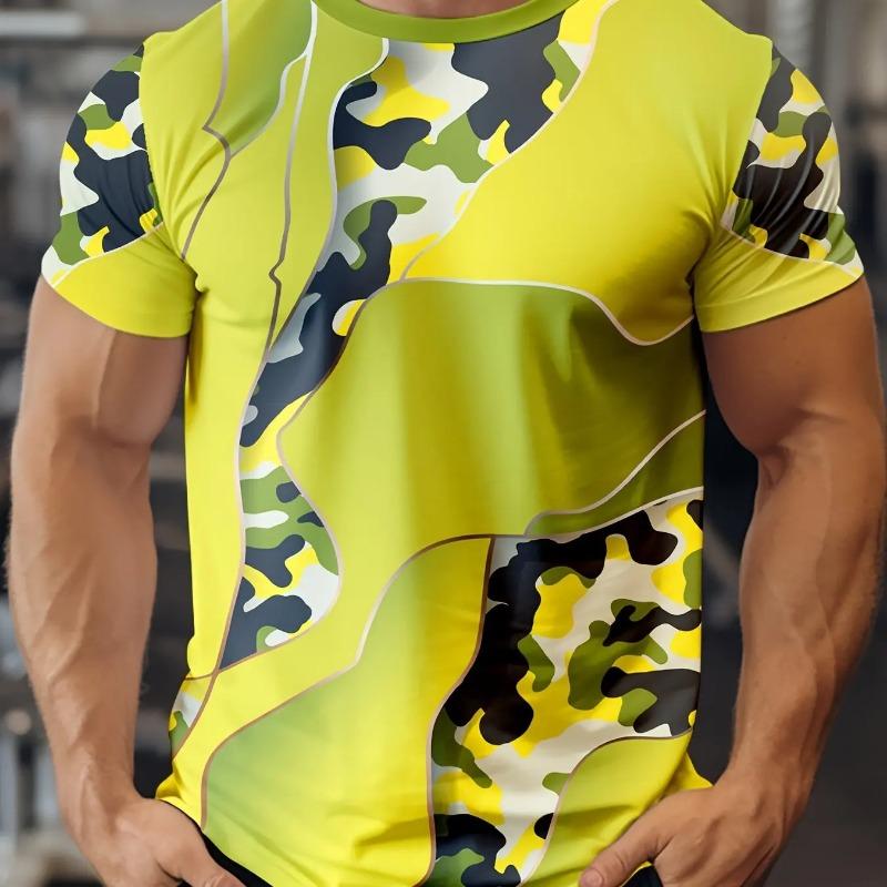 Camouflage Print Men's Tshirt Casual Comfortable Streetwear 3D Summer Outdoor Short Sleeve Crew Neck Sports Top Training T-shirt