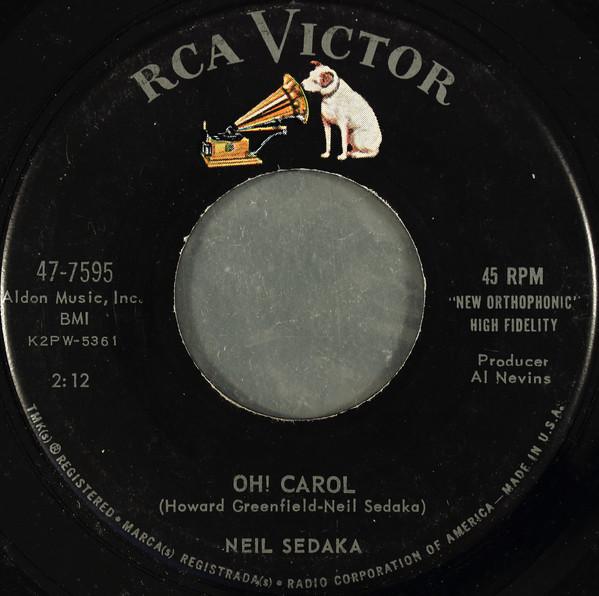 

7inch Record NEIL SEDAKA - Oh! Carol 477595 RCA Victor 1959 US Rock Used