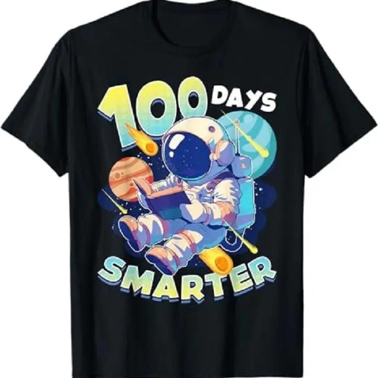 100 Days Smarter Astronaut Space 100th Day Of School Boys T Shirt XXXXXL разноцветный