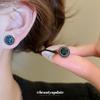 Zircon Round Stud Earrings Medieval Vintage Trend Versatile Earrings Earrings Women