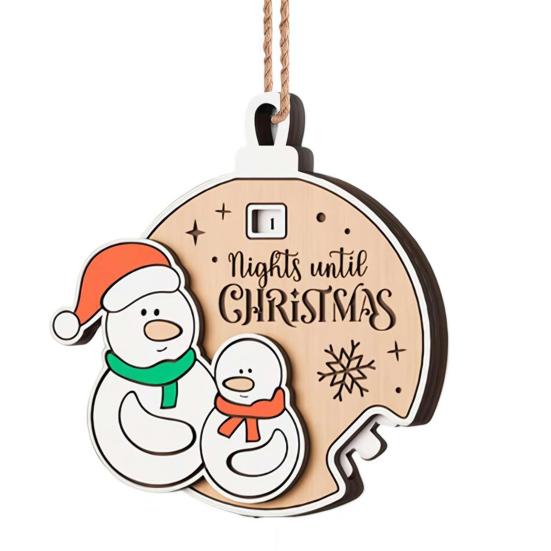 Xmas Countdown Sign Wooden Days Until Christmas Ornament Rustic Hanging Advent Calendar for Mantel Christmas Tree Decoration