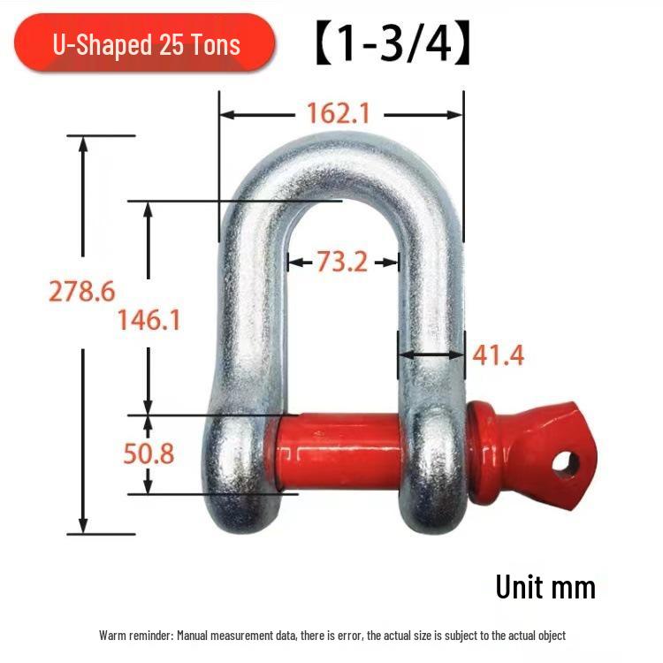 High-Strength U-Type D-Shackle for Lifting & Excavator Locks