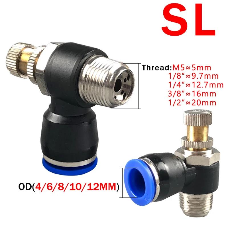 5 Stuks PCF/SL/PB/PC/PL Connector 1/8" 1/4" 3/4" 1/2" Schroefdraad Water Lucht Slang Fitting 6/8/10/12mm Luchtbuis Pneumatische Fitting auto Drukregelaars 5