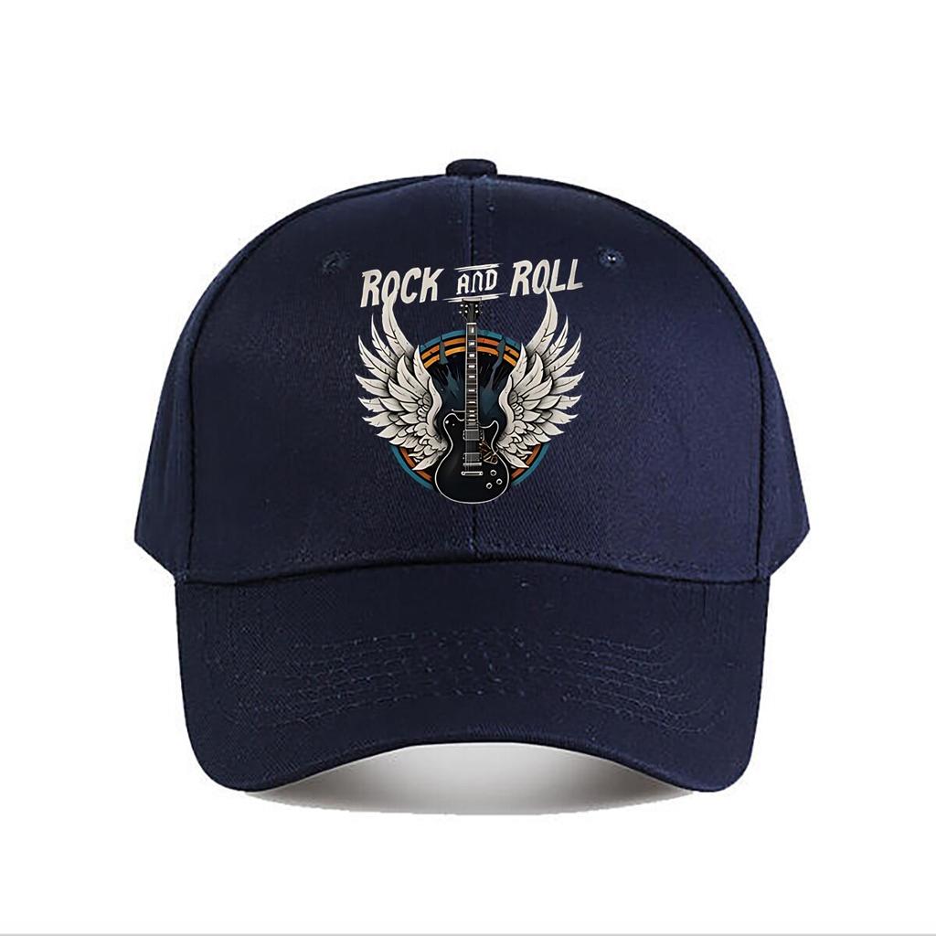 Vintage Rock And Roll Guitar Wings Baseball Cap Fashion Unisex Sunhat Womens Outdoor Sports Snapback Cap