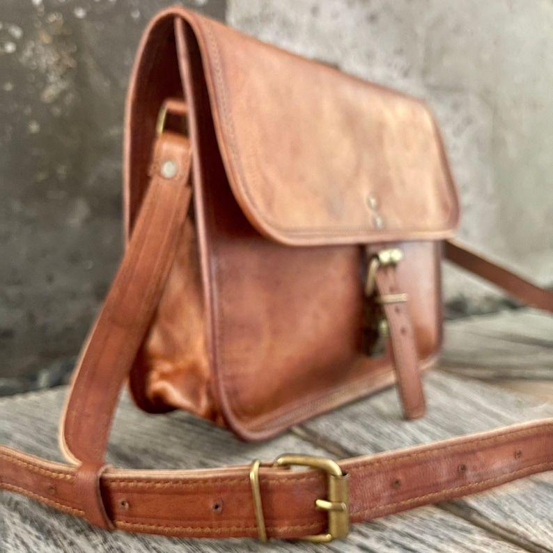 LEATHER SHOULDER BAG, Satchel Style Handmade from Genuine Leather