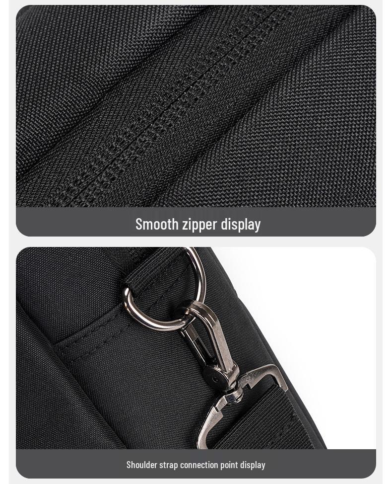 Men's Water-Repellent Nylon Laptop Shoulder Bag - Wear-Resistant, Business Casual, Crossbody with Logo Print