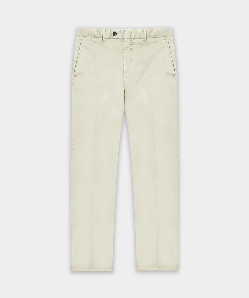 BIRBANTE Natural Garment-Dyed Stretch Pants - Ecru