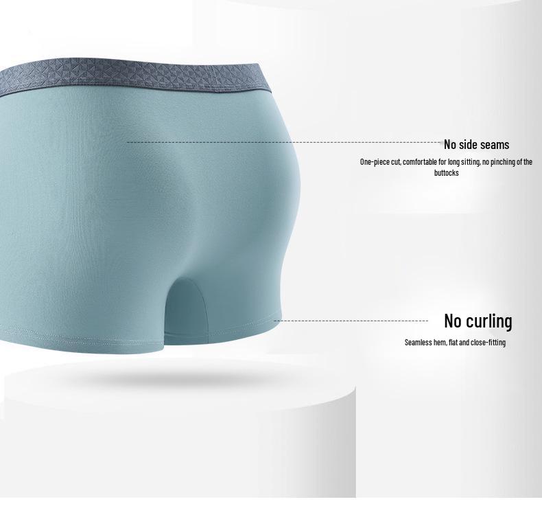 Men's Combed Cotton Antibacterial Breathable Boxer Briefs with Pure Cotton Crotch