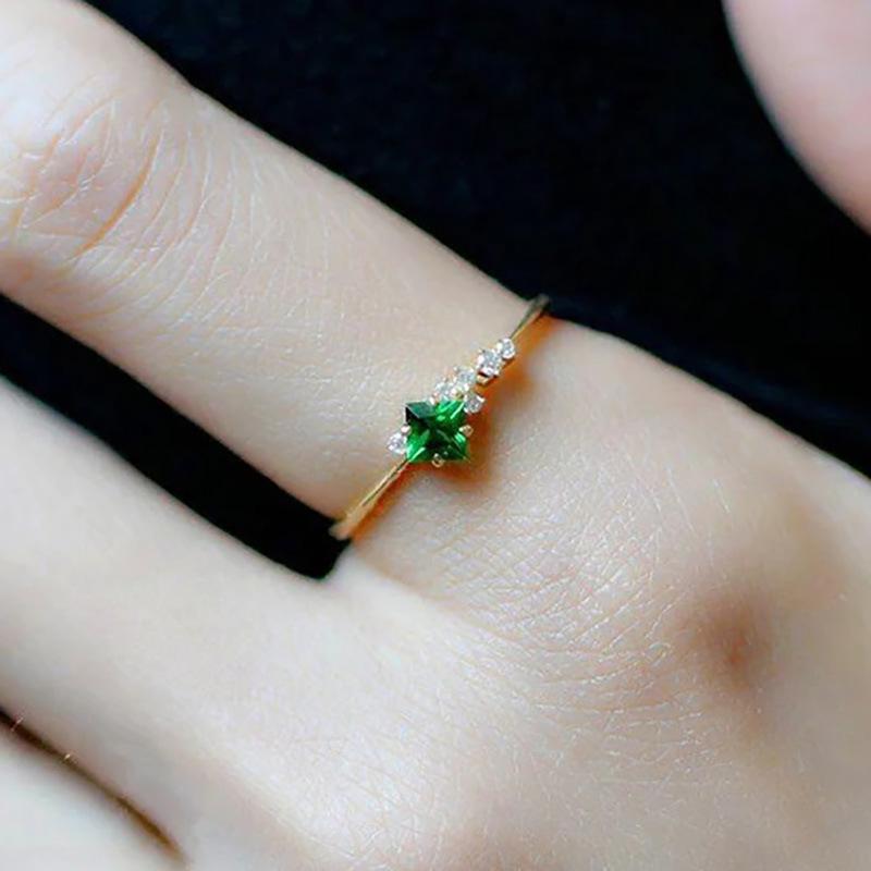 1pc Fresh Retro Synthetic Zircon Ring, Fashionable Index Knuckle Ring, Niche Design Ring