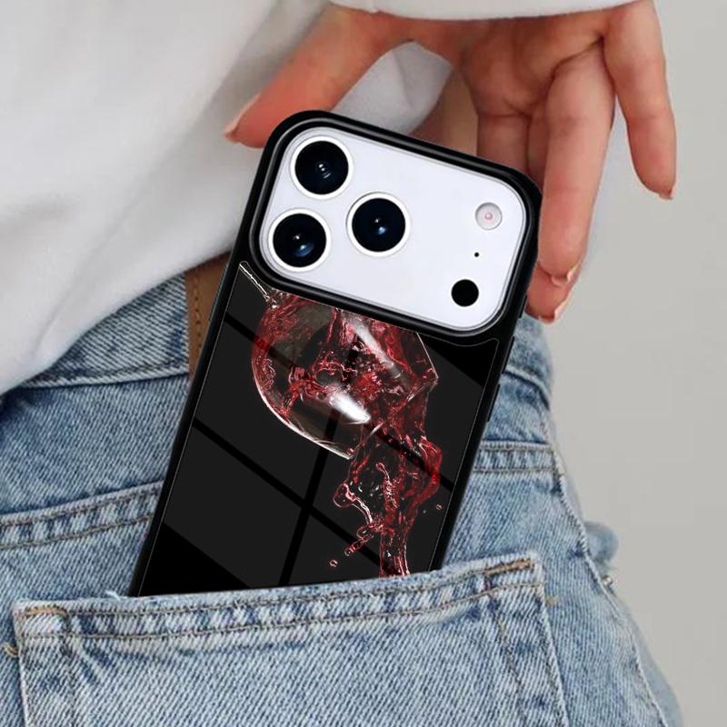 Red Wine Glass Phone Case for iPhone 17ProMax 12 13 14 15 16e 17 Pro Max Plus Air Cover