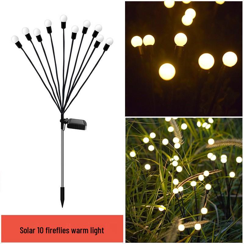 Solar Firefly Garden Lights: LED Courtyard Decor for Festive Ambiance.