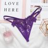 Sexy Panties Fashion Embroidery Hollow Open Crotch Sex Temptation Women's Thong Invisible Thin Belt Low Waist T Pants