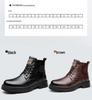 Men's Genuine Leather Martin Boots: High-Top Winter Business Casual with Wool Lining
