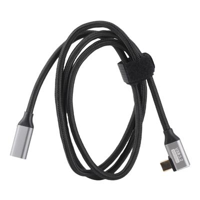 4K 100W PD 5A Right Angle Bend 90 Degree Gen 2 USB3.2 Type C Male To Female Extension Cord