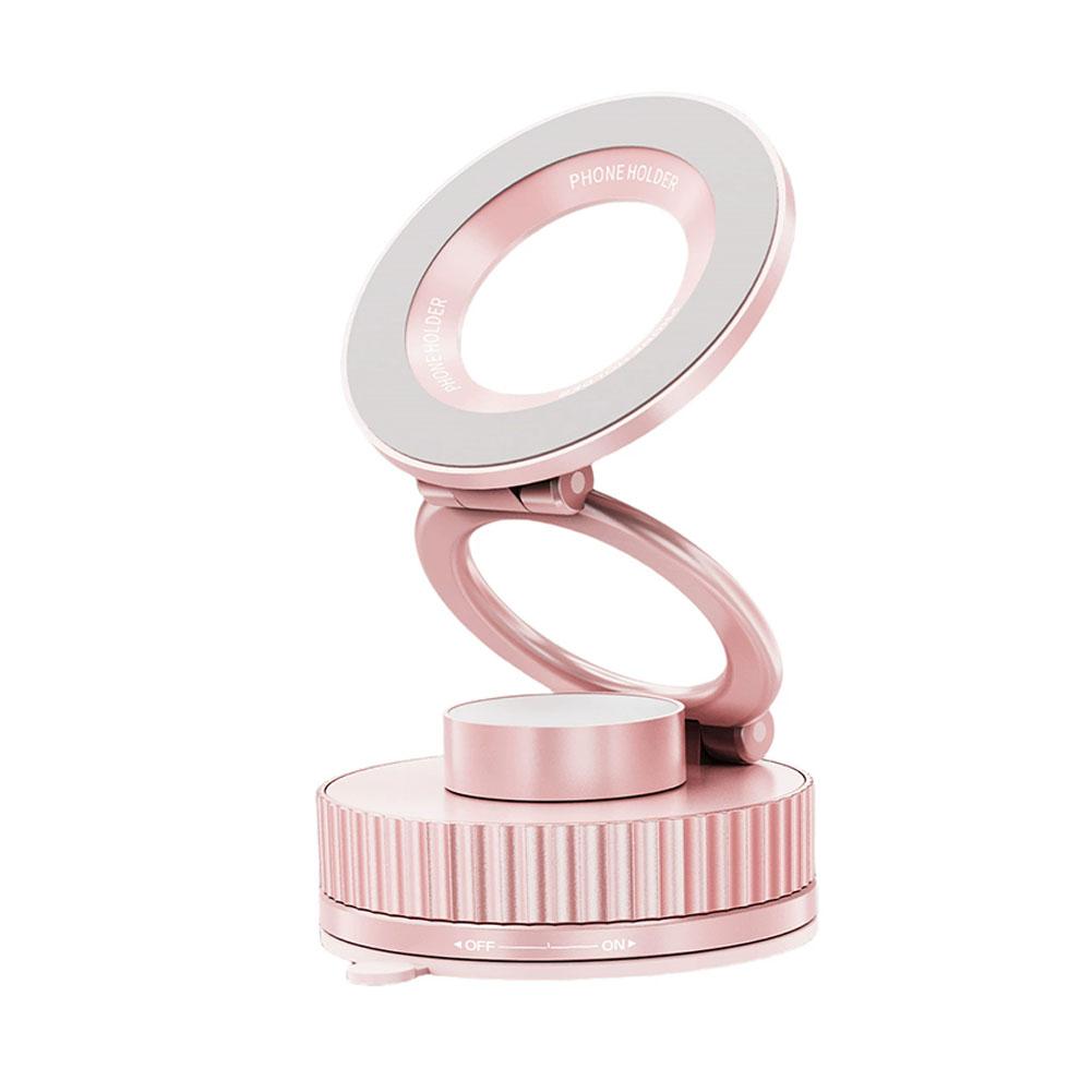 

Universal Magnetic Adsorption Bracket Car Phone Holder Magnetic Stand Vacuum Suction Cup Foldable Rotate Navigation Holder розовый